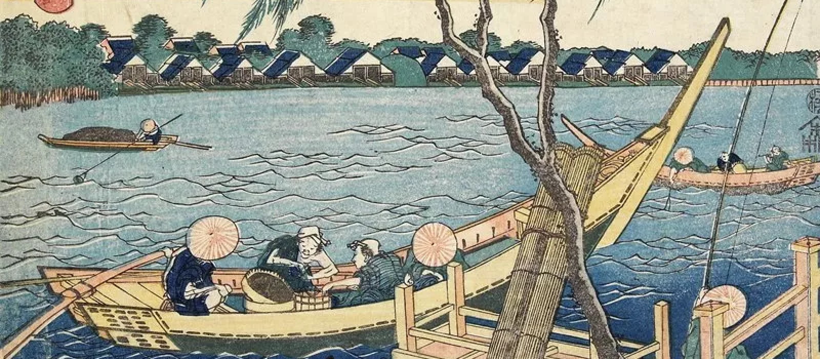 Fishing in the Miyato River/ 宮戸川長縄 Miyatogawa Nagawa, ca. 1832 - 1834 by Hokusai